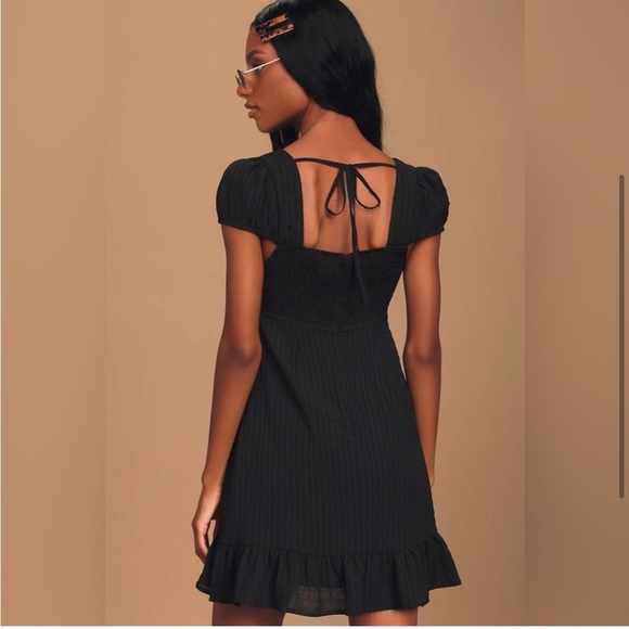Lulus Spring Break Black Smocked Ruffled Mini Dress - Picture 3 of 6
